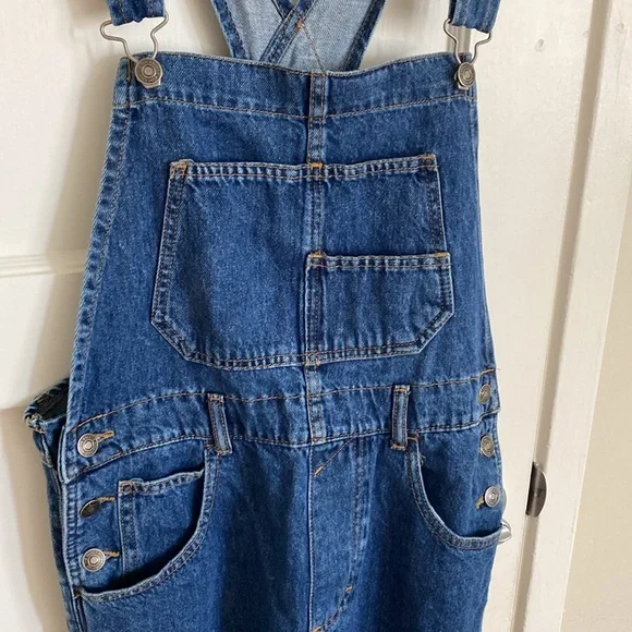 NWOT Free People Ziggy Medium Blue Denim Overalls - Picture 3 of 11